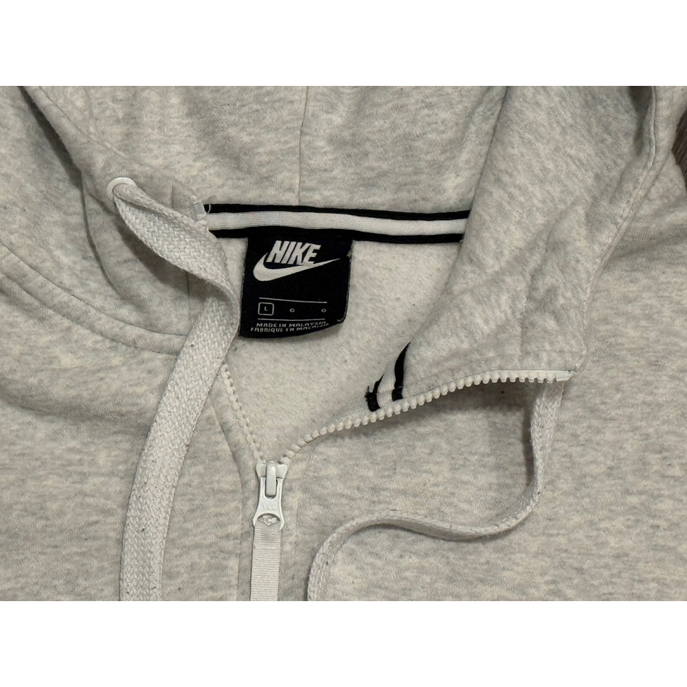 Nike Men's Light Heather Gray/Black Air Half-Zip Logo Heavyweight Hoodie Sz L - Picture 10 of 10